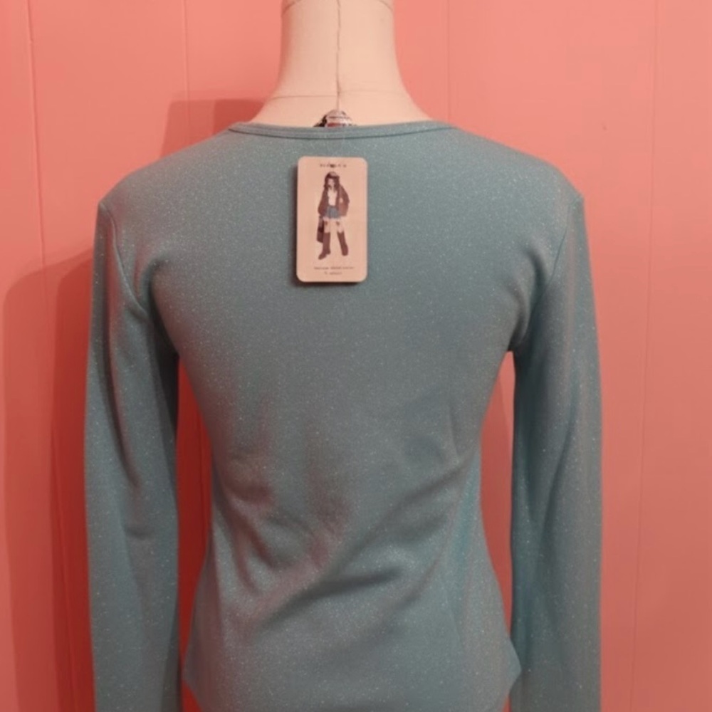 Vintage Betty Boop Women's Blue Long Sleeve Top - Picture 4 of 6
